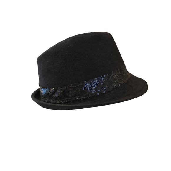 Torrid Ladies Black Fedora with Black Sequined Bow One Size Fits All NWT - Picture 3 of 8